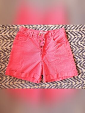 Vintage Guess Red Button-Front Women's Shorts